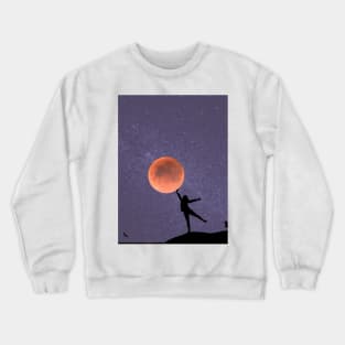 Galaxy and Moon Oneness Violet Graphic Crewneck Sweatshirt